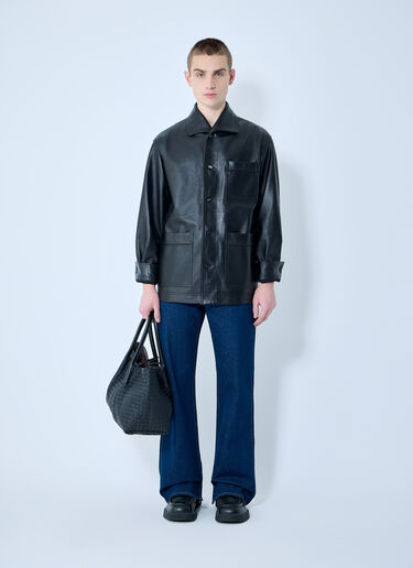 Bottega Veneta Leather Pyjama Shirt Black bov0159010