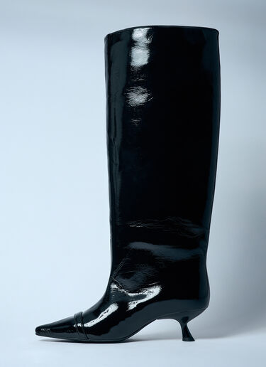 GANNI Eyelets Slouchy High Shaft Boots Black gan0259089