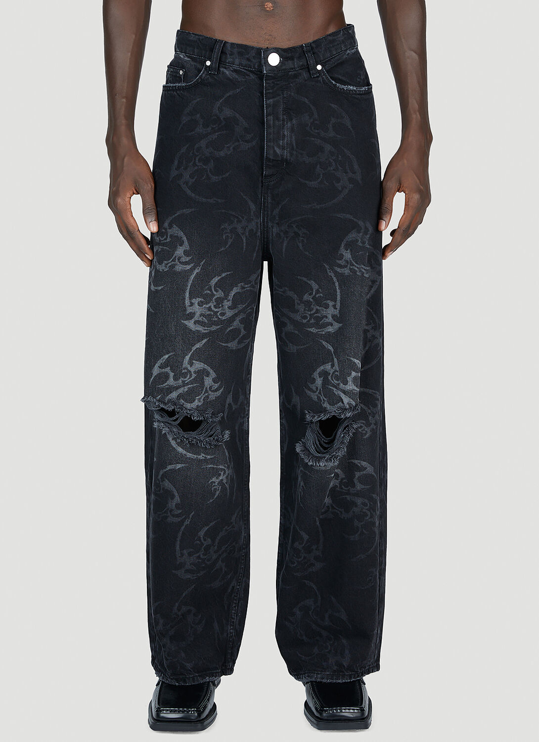 Han Kjobenhavn Laser Tribal Jeans In Black
