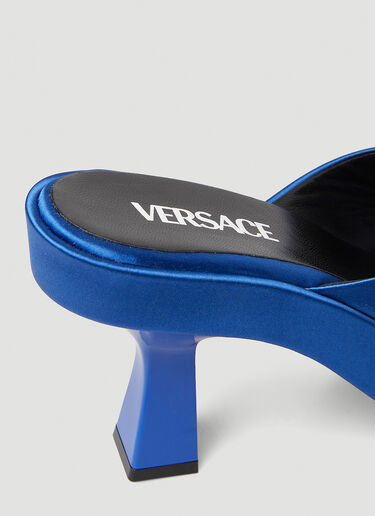 Versace メデューサ ビギー ハイヒール ミュール ブルー vrs0249056
