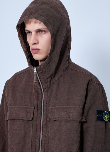 LN-CC® - Stone Island: Hooded Zip Jacket - Brown Stone Island Hooded Zip Jacket Brown sto0165098