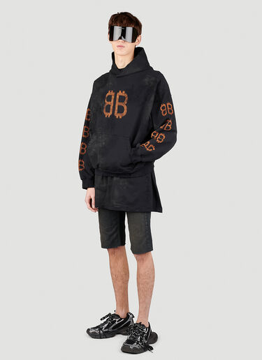 Balenciaga Crypto BB Hooded Sweatshirt Black bal0153003