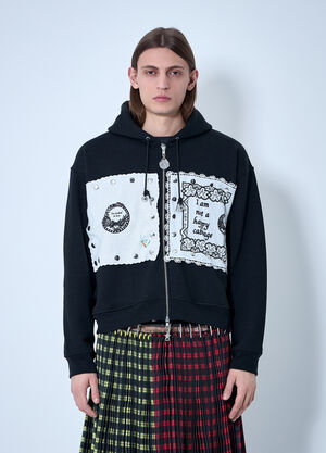 Chopova Lowena Emotional Napkin Hooded Sweatshirt Black cho0360009