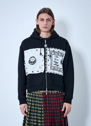 Chopova Lowena Emotional Napkin Hooded Sweatshirt Black cho0360009