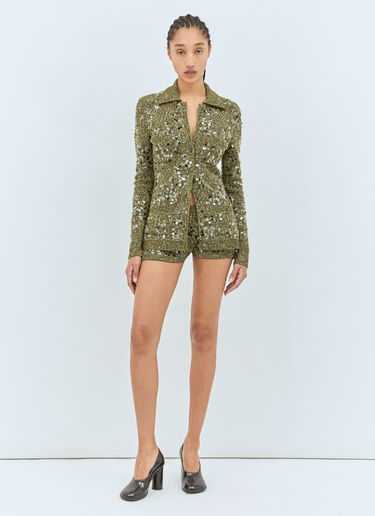 Gucci Tweed Blend Shorts Green guc0258002