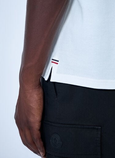 Moncler Piqué Polo Shirt with Logo Embroidery Beige mon0165008