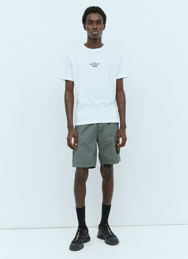 Stone Island 로고 패치 버뮤다 쇼츠 그린 sto0156055
