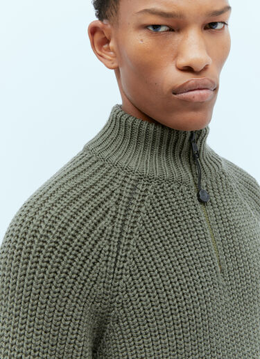 Moncler x Pharrell Williams T 넥 울 니트 스웨터 그린 mpw0354008