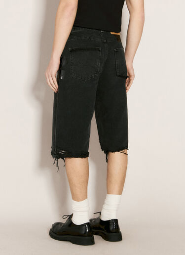 Martine Rose Tape Denim Shorts Black mtr0356003