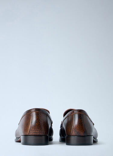 Dries Van Noten Pebbled Leather Loafers Dark Brown dvn0266041