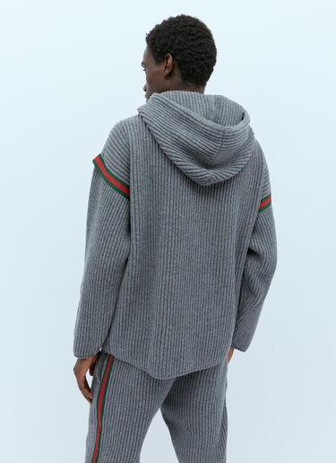 Gucci Wool Cashmere Hooded Sweater Grey guc0154006