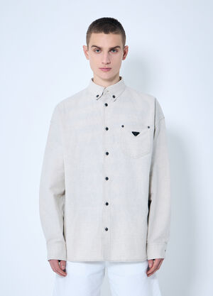 Walter Van Beirendonck Cotton-And-Linen-Blend Shirt Light Blue wlt0160006