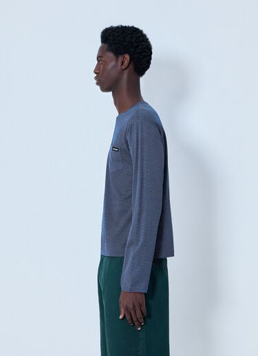 Miu Miu Textured Long Sleeve Top Blue miu0164032