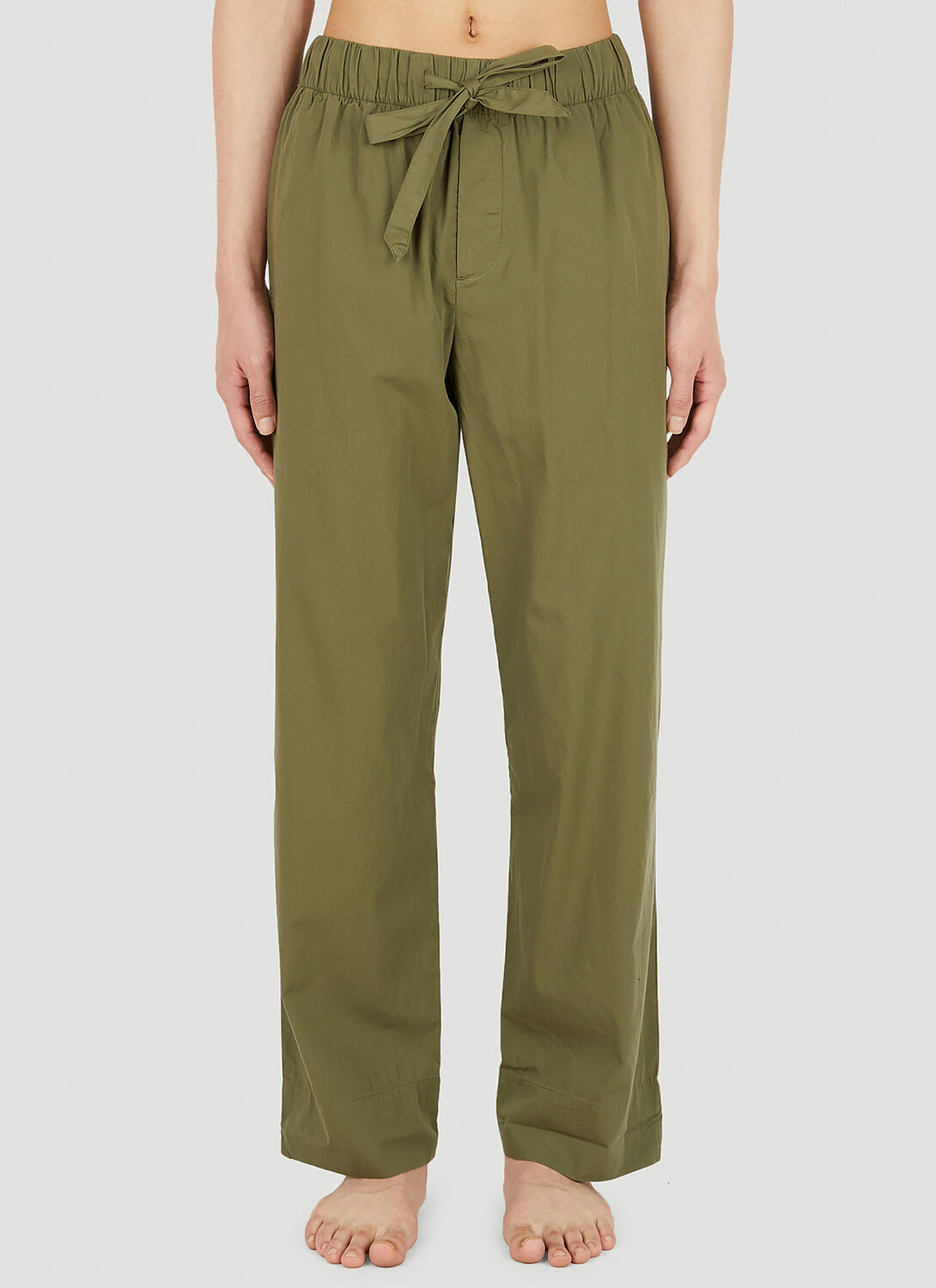 Shop Tekla Drawstring Pyjama Pants In Green