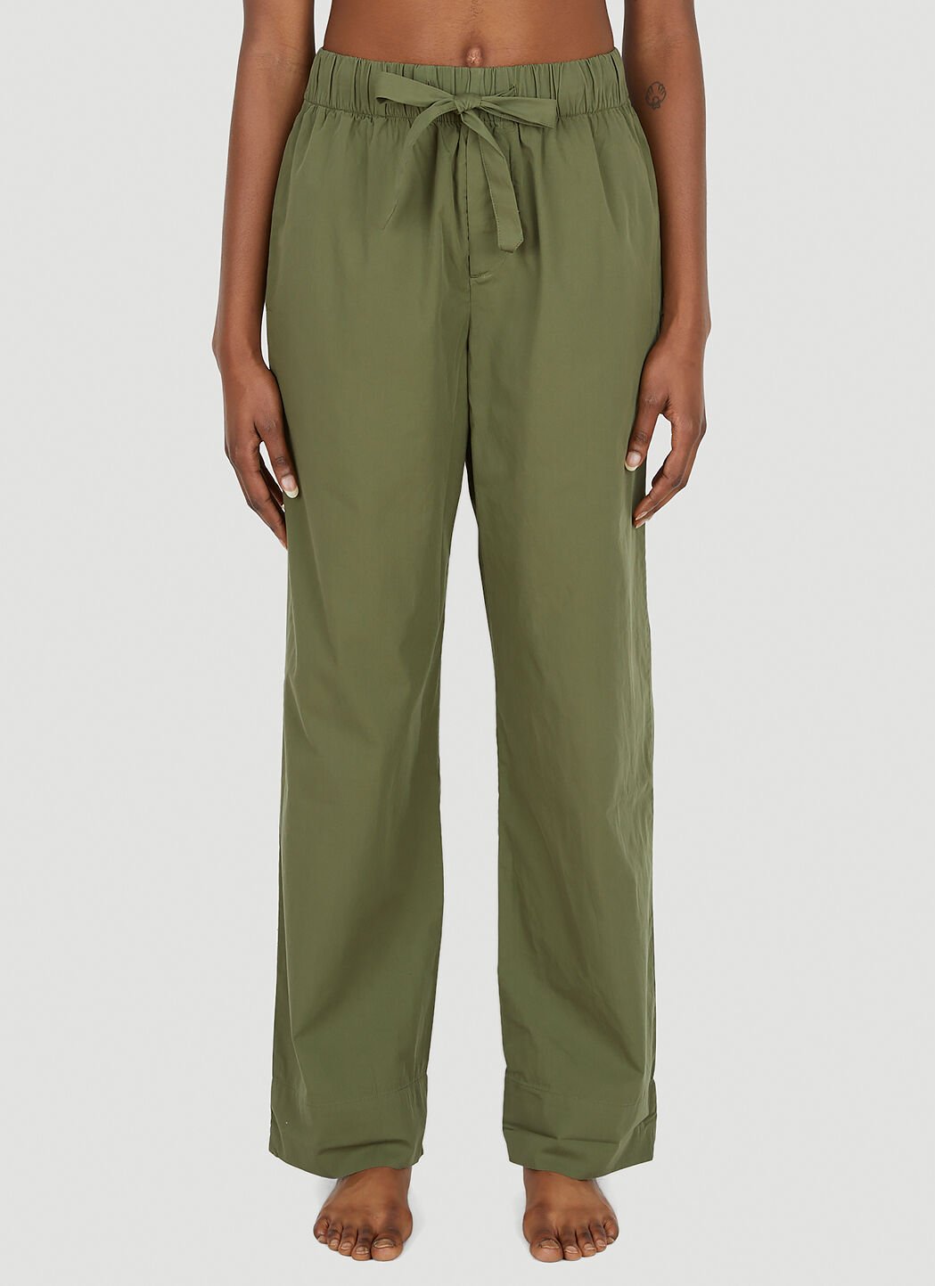 Tekla Drawstring Pyjama Pants Green tek0355014