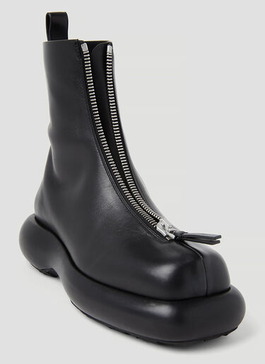 Jil Sander ジップアップレザーアンクルブーツ ブラック jil0253033