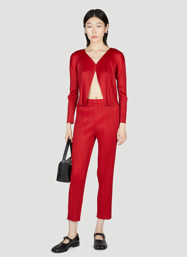 Pleats Please Issey Miyake Pleated Open Top Red plp0253008