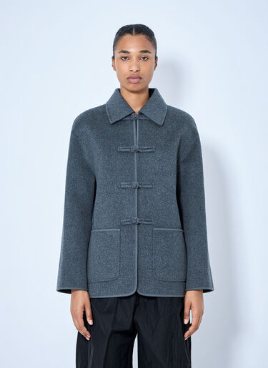 LN-CC® - RÓHE: Double-Faced Wool Pankou Closure Jacket - Grey RÓHE Double-Faced Wool Pankou Closure Jacket Grey roe0265006