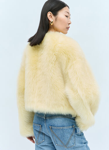 Shearling Cropped Jacket Bottega Veneta Shearling Cropped Jacket Yellow bov0257005