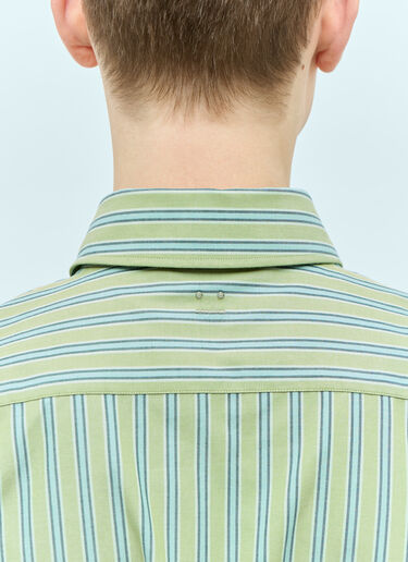 Acne Studios Stripe Button-Up Shirt Green acn0155006