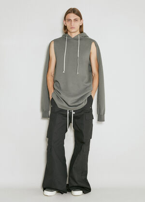 Rick Owens DRKSHDW Distressed Hooded Sweatshirt Grey drk0154006