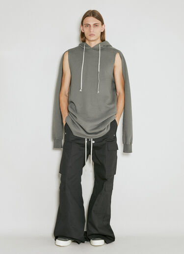 Rick Owens DRKSHDW 디스트레스트 후드 스웨트셔츠 블루 drk0154006