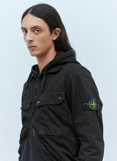 Stone Island Compass 贴饰衬衫外套 黑色 sto0154041