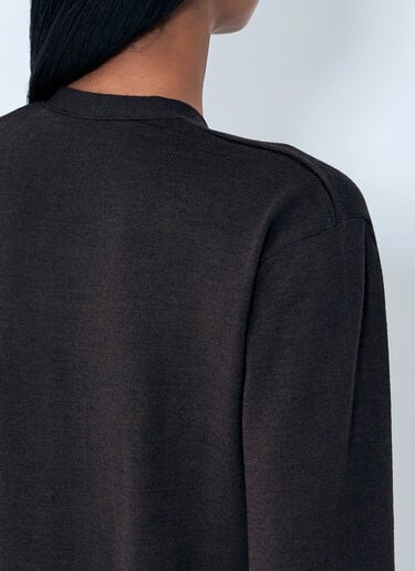 Lemaire Twisted V Neck Cardigan Brown lem0264015