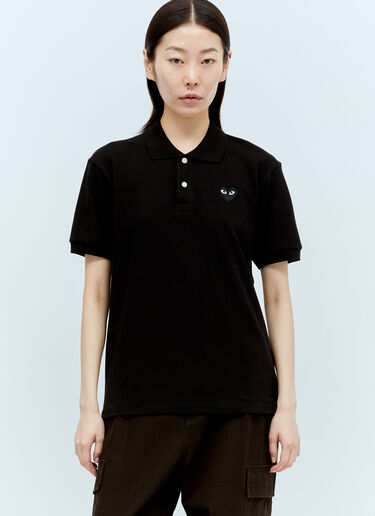 Comme Des Garçons PLAY Logo Patch Polo Shirt Black cpl0356001