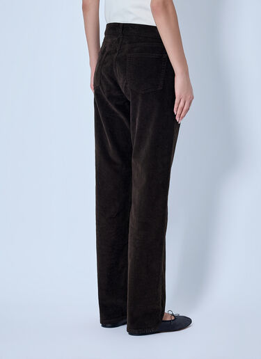 LN-CC® - The Row: Frava Cotton-Corduroy Mid-Rise Straight-Leg Pants - Brown The Row Frava Cotton-Corduroy Mid-Rise Straight-Leg Pants Brown row0265006