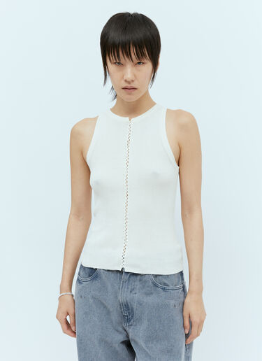 St. Agni Stitch Detail Tank Top White sta0255014