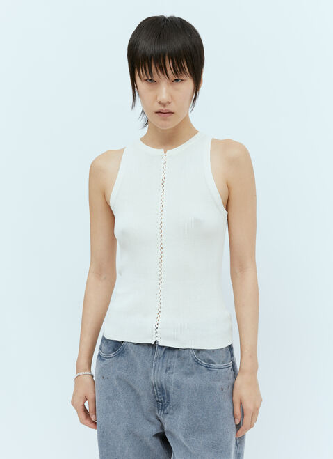St. Agni Stitch Detail Tank Top Cream sta0255001