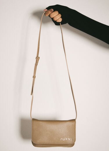 Marni Marni Mending Leather Shoulder Bag Brown mni0157015
