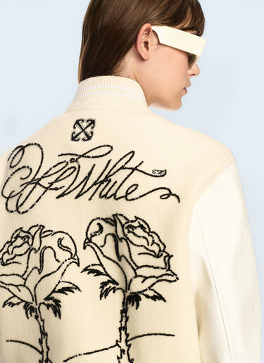 Off-White Rose Valley Varsity Jacket Natural ofw0260055