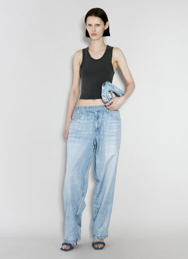 Alexander Wang Printed Denim Track Pants Blue awg0255038