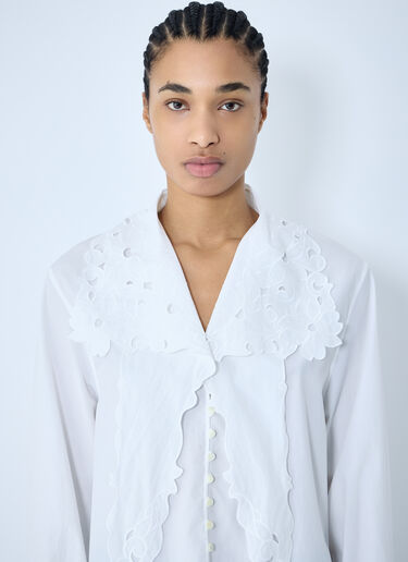 Chloé Embroidered Lavallière Shirt White chl0259007