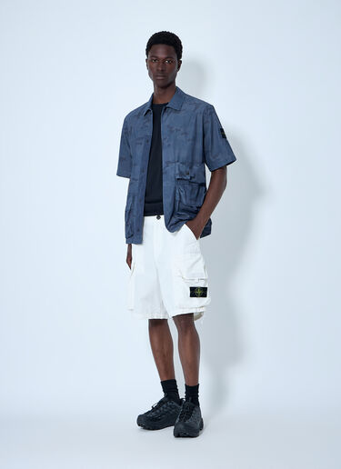Stone Island Short-Sleeve Overshirt with Flap Pockets Blue sto0164039