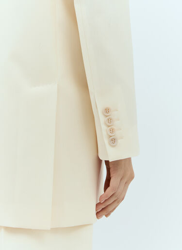 Max Mara Wool Double-Breasted Blazer Cream max0257015