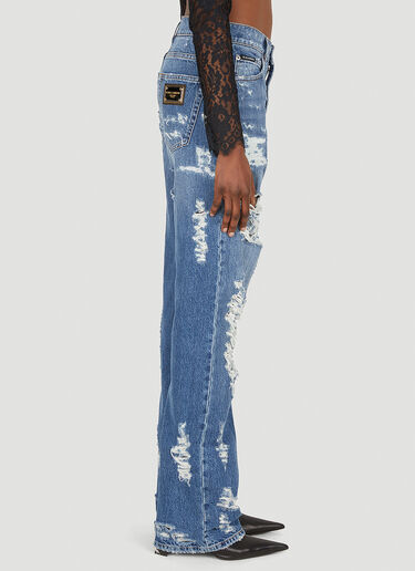 Dolce & Gabbana 漂白水洗 Destroyed 牛仔裤 蓝 dol0248014
