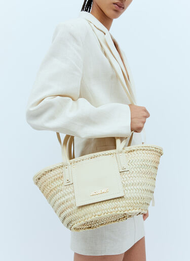 Jacquemus Le Petit Panier Soli Tote Bag Ivory jac0254089
