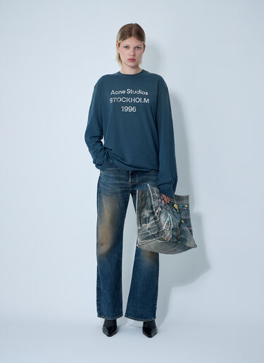 Acne Studios Logo Motif T-Shirt Navy acn0261011