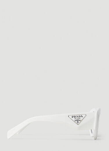 Prada Geometric Oval Frame Sunglasses White lpr0251011