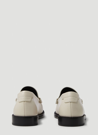 Monogram Plaque Loafers Saint Laurent Monogram Plaque Loafers White sla0249075