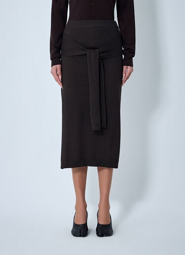 Trompe L’Oeil Midi Skirt Lemaire Trompe L’Oeil Midi Skirt Brown lem0262009