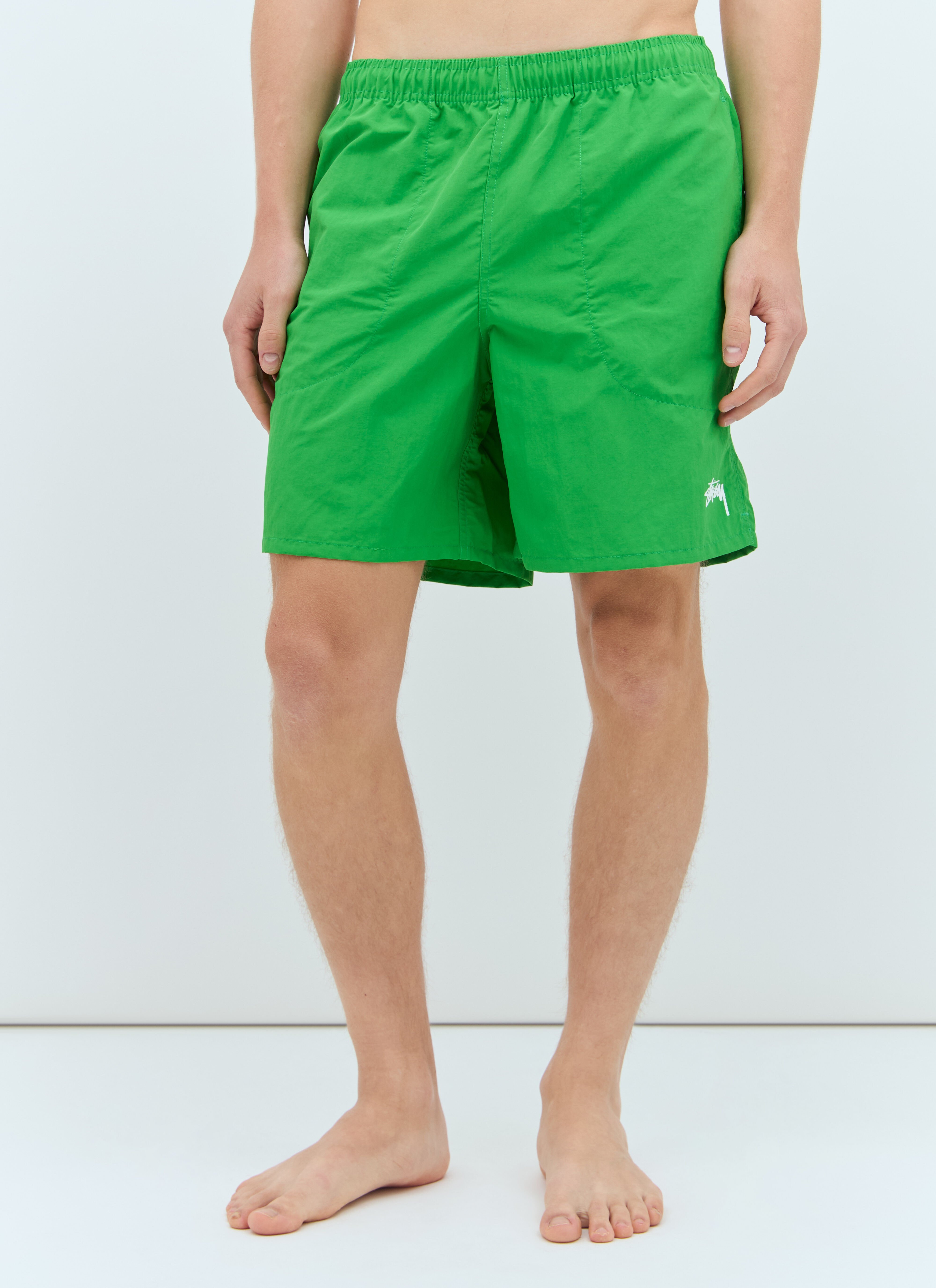 Stüssy Logo Print Swim Shorts Green sts0156006