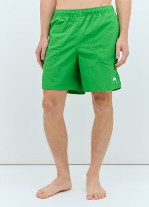 Stüssy Logo Print Swim Shorts Green sts0156006