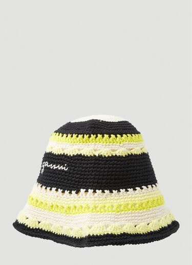 GANNI Crochet Bucket Hat Yellow gan0251056