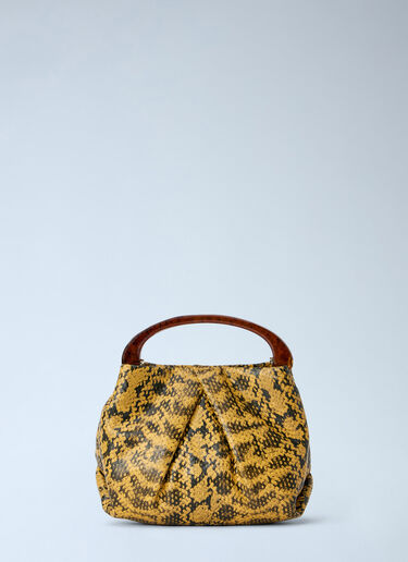 LN-CC® - Dries Van Noten: Structured Leather Handbag - Yellow Dries Van Noten Structured Leather Handbag Yellow dvn0265019