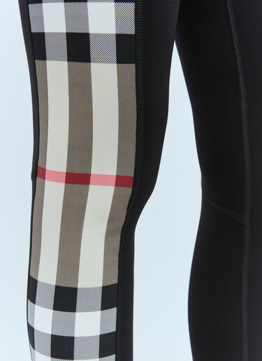 Burberry Check Panel Leggings Black bur0253028