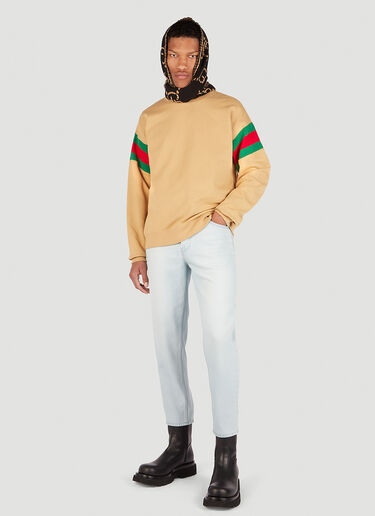 Gucci Web Sleeve Sweatshirt Beige guc0152077
